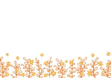 Abstract brunch of leaves and flower flat design illustration for decoration on Autumn seasonal and romance concept.