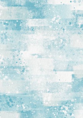 Kışın, okyanusta, suda ve kıyı yaşamında süsleme için kağıt zemin üzerinde su açık mavi kuru fırça.