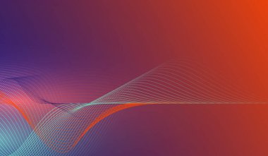 Konsept iş sunumu, Broşür, Flyer, Science, Technology 'deki elementler için soyut renkli dalga çizgileri. Vektör illüstrasyonu