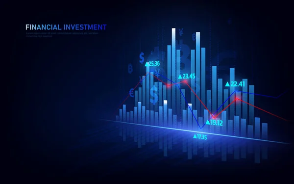 Graf Obchodování Burze Nebo Forex Grafickém Pojetí Vhodný Pro Finanční — Stockový vektor