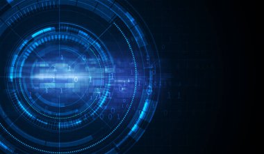 Soyut dijital teknoloji bilim kurgu tünel hareketi konsept tasarımı yükleme