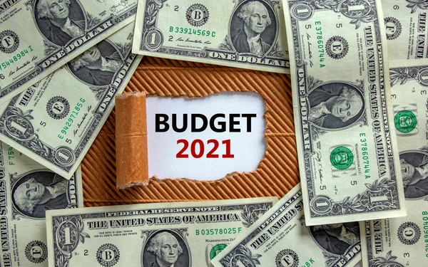 Conceito Negócio Planejamento 2021 Texto Orçamento 2021 Aparece Atrás Papel — Fotografia de Stock