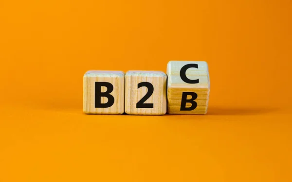 Business Business Busness Consumer Trasformato Cubo Cambiato Espressione B2B B2C — Foto Stock