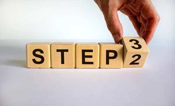 Step Step Time Step Hand Turns Cube Changes Expression Step — Stock Photo, Image