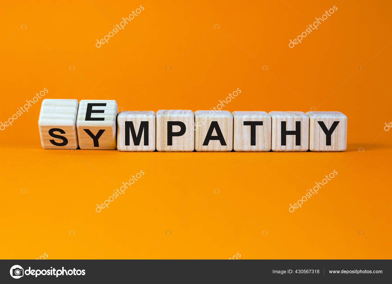 Erom Simpatía Empatía Giró Cubos Cambió Palabra 'Simpatía' 'Empatía'  Hermoso — Foto de stock #430567318 © DmitriyDemidovich, image size:1600x1160