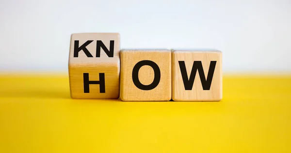 Know How Business Concept Turned Cube Changed Word How Know — Stock Photo, Image