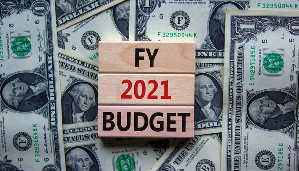 Conceito Negócio Planejamento Orçamentário 2021 Blocos Madeira Com Palavras Orçamento — Fotografia de Stock