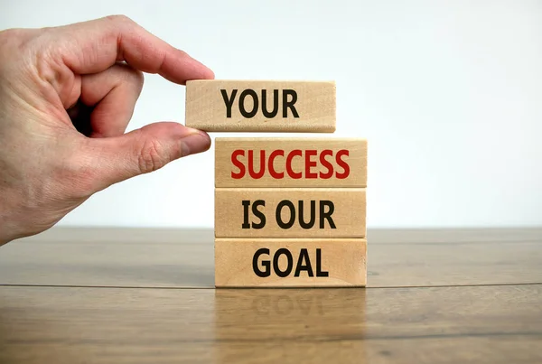 Time Success Wooden Blocks Form Words Your Success Our Goal — Stock Photo, Image