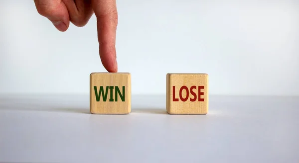 Win Lose Close Customer Hand Choose Win Lose Icon Wood — Foto de Stock