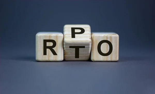 Rpo Rto Turned Cube Changed Word Rto Recovery Time Objective — Stock Photo, Image