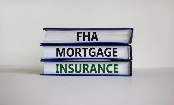 Símbolo Seguro Hipotecario Fha Libros Con Palabras Seguro Hipotecario Fha — Foto de Stock