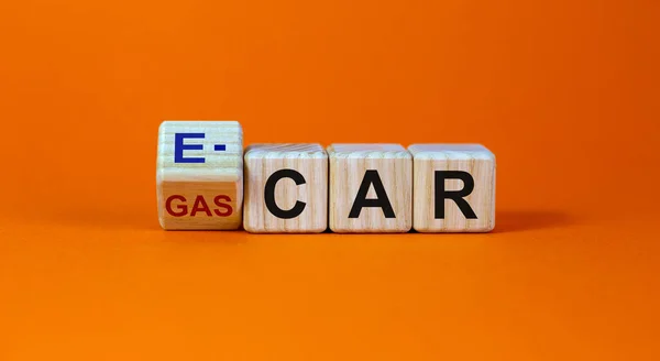 Gas Car Car Symbol Turned Cube Changed Words Gas Car — Stock Photo, Image