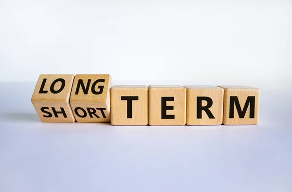 Lange Korte Termijn Symbool Veranderde Blokjes Veranderde Woorden Korte Termijn — Stockfoto