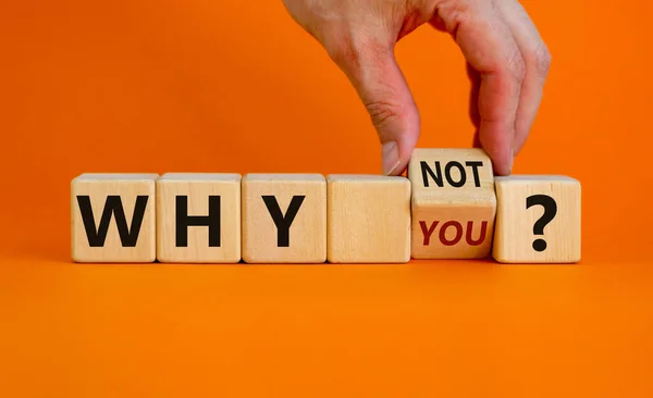 Why You Symbol Businessman Turns Cube Changes Words Why You — Stock Photo, Image