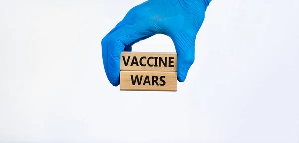 Covid Symbole Guerre Vaccinale Concept Words Vaccine Wars Blocks Beautiful — Photo