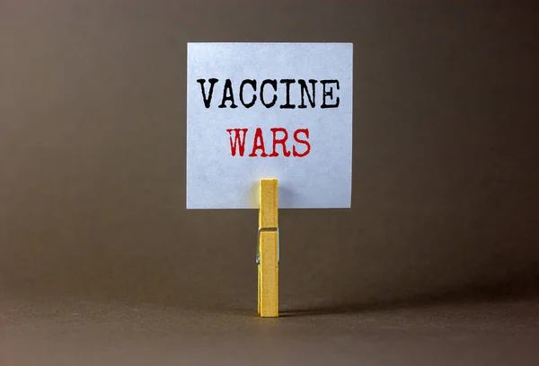 Covid Simbolo Delle Guerre Vaccinali Libro Bianco Con Testo Guerre — Foto Stock