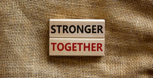 Erősebb Együtt Szimbólum Fogalom Szavak Erősebb Együtt Blokkok Egy Gyönyörű — Stock Fotó
