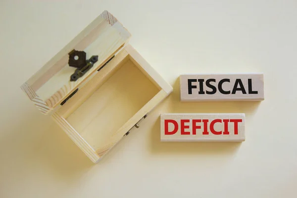 Fiscal Deficit Symbol Concept Words Fiscal Deficit Blocks Beautiful White — Stock Photo, Image