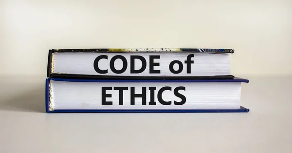 Símbolo Código Ética Concepto Palabras Código Ética Libros Sobre Una —  Fotos de Stock