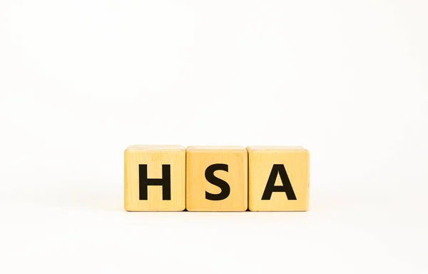 Hsa Health Savings Account Symbol Wooden Cubes Words Hsa Health — Stock Photo, Image