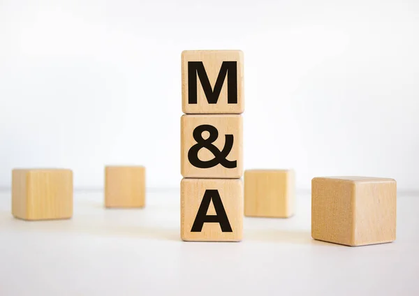 Mergers Acquisitions Symbol Concept Words Mergers Acquisitions Wooden Cubes Beautiful — Stock Photo, Image