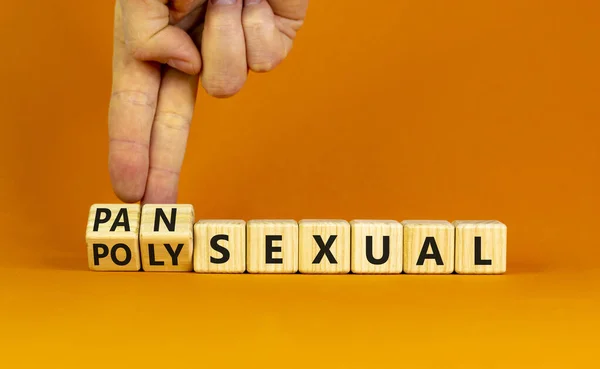 Símbolo Pansexual Polisexual Doctor Convierte Cubos Madera Cambia Palabra Polisexual — Foto de Stock