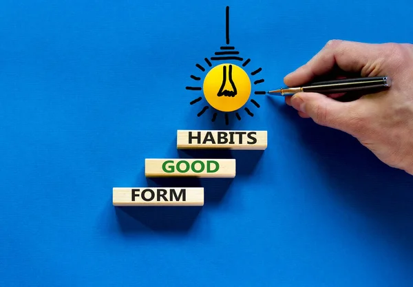 Form Good Habits Symbol Wooden Blocks Words Form Good Habits — Stock Photo, Image
