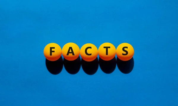 Facts Symbol Orange Table Tennis Balls Words Facts Beautiful Blue — Stock Photo, Image