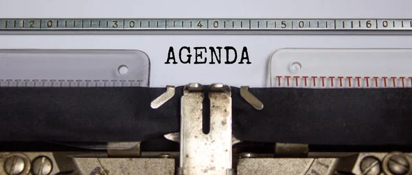 Símbolo Negocio Agenda Palabra Concepto Agenda Escrita Máquina Escribir Retro —  Fotos de Stock