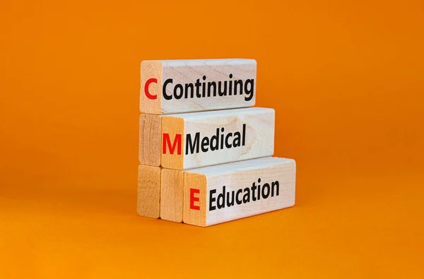 Cme Continuing Medical Education Symbol Wooden Blocks Words Cme Continuing — Stock Photo, Image