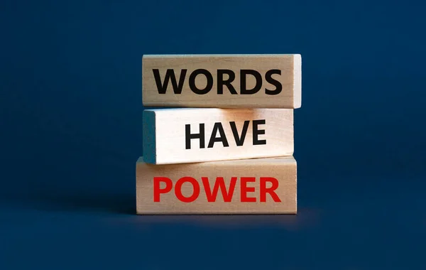 Words Have Power Symbol Wooden Blocks Words Words Have Power — Stock Photo, Image