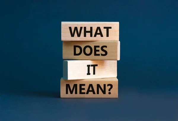 What Does Mean Symbol Concept Words What Does Mean Wooden — Stock Photo, Image