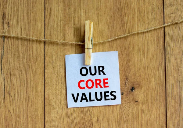 Our Core Values Symbol White Paper Words Our Core Values — 스톡 사진