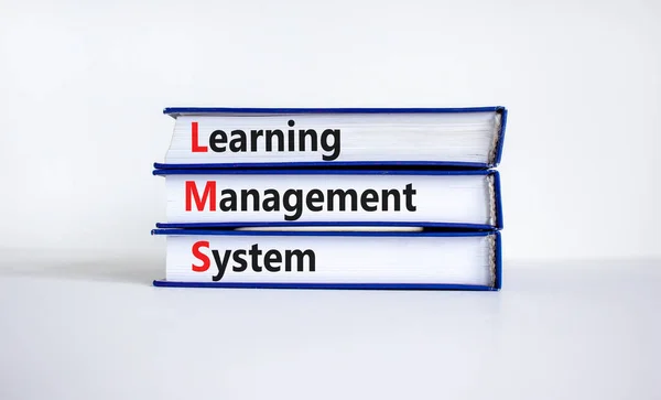 Lms Symbol Systemu Zarządzania Nauką Książki Słowami Lms Learning Management — Zdjęcie stockowe