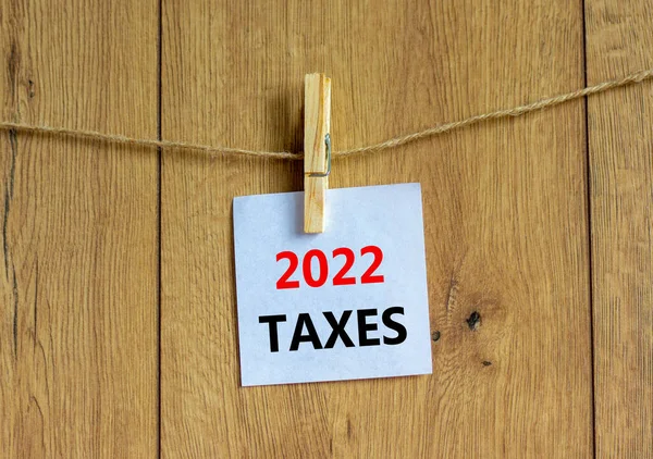 2022 Taxes New Year Symbol White Paper Words 2022 Taxes — Stock Fotó