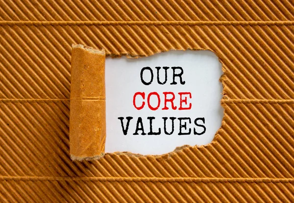 Nuestro Símbolo Valores Centrales Palabras Nuestros Valores Fundamentales Que Aparecen — Foto de Stock