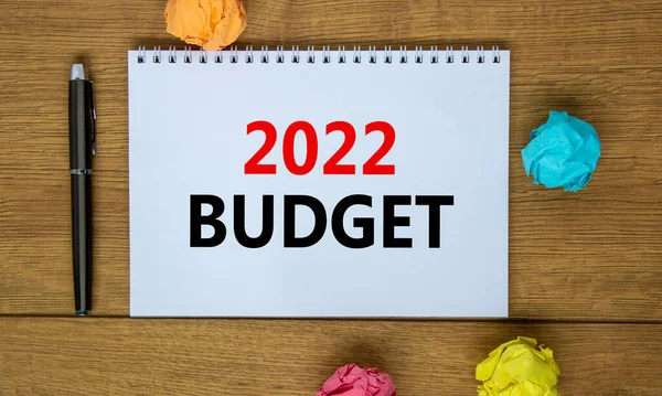 2022 Presupuesto Año Nuevo Símbolo Nota Blanca Con Presupuesto Palabras —  Fotos de Stock