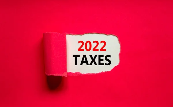 2022 Impuestos Símbolo Año Nuevo Palabras 2022 Impuestos Que Aparecen — Foto de Stock