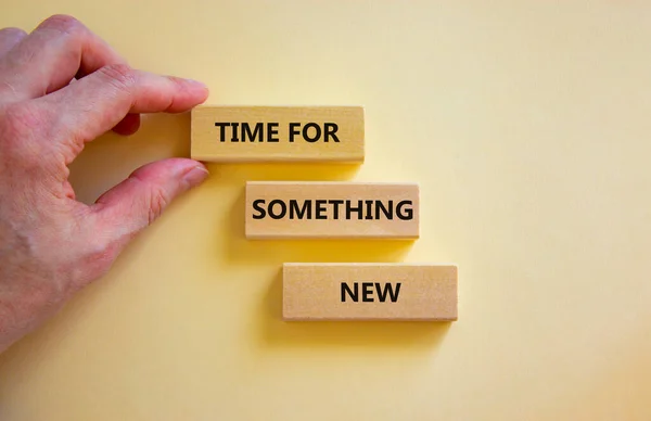 Time Something New Symbol Wooden Blocks Words Time Something New — Stock Photo, Image