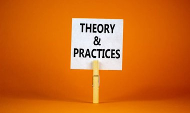 Teori ve pratik sembolü. Üzerinde 