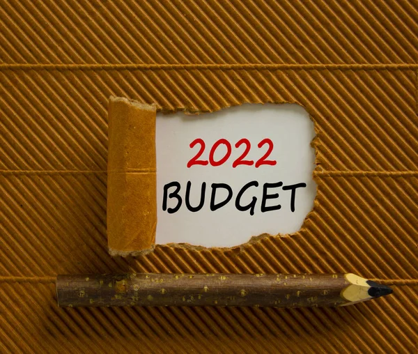 2022 Rozpočet Nový Rok Symbol Slova Rozpočet Rok 2022 Objevují — Stock fotografie