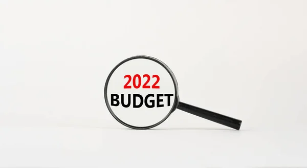 2022 Rozpočet Nový Rok Symbol Lupa Slovy 2022 Rozpočet Krásném — Stock fotografie