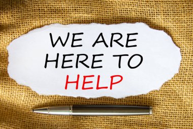 Destek sembolü. Beyaz kağıt üzerinde 