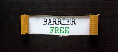 Bariyersiz sembol. Yırtık siyah kağıdın arkasında 