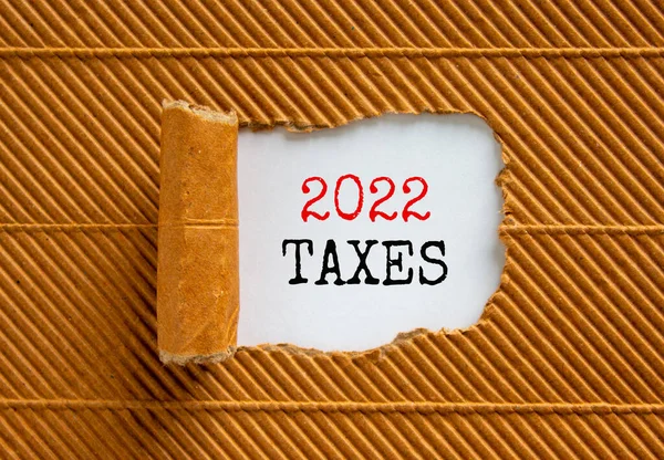 2022 Impuestos Símbolo Año Nuevo Palabras 2022 Impuestos Que Aparecen — Foto de Stock