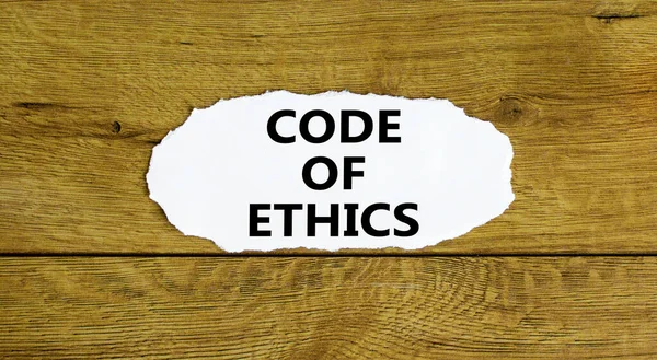 Símbolo Código Ética Palabras Código Ética Libro Blanco Hermoso Fondo — Foto de Stock