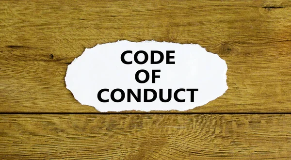 Código Conduta Símbolo Palavras Código Conduta Livro Branco Belo Fundo — Fotografia de Stock