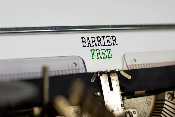 Símbolo Libre Barreras Palabras Sin Barreras Escritas Máquina Escribir Retro —  Fotos de Stock