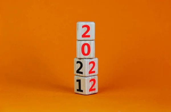 2022 Feliz Año Nuevo Símbolo Cubos Torneados Simbolizan Cambio 2021 — Foto de Stock