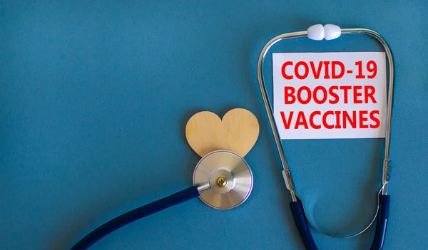 Covid Booster Skott Vaccin Symbol Vitt Kort Med Ord Covid — Stockfoto